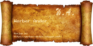 Werber Andor névjegykártya